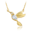 MINET Zlatý náhrdelník s kolibríkom a bielym zirkónom Au 585/1000 2,75 g JMG0325WGN45
