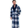 Župan pro muže huňatý károvaný 1Z1266 modrá XXL + První výměna zboží zdarma.