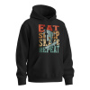 Sablio Mikina s potlačou EAT SLEEP SKATE REPEAT - černá 5XL