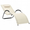 Záhradné lehátko - Deckchair, Textilene, krém-šedý materiál (Deckchair, Textilene, krém-šedý materiál)