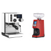 Rancilio Silvia BC PID, white + Eureka Atom 60, ferrari red