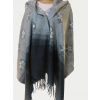 Šatka - Šál ha 6 bavlnená biela, čierna, šedá (Krásna veľká dámska šatka Poncho ponchy Gray180/66)