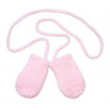 Zimné pletené dojčenské rukavičky - sv. ružové Baby Nellys 8596309003337