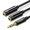 UGREEN AV141 3,5 mm samec na dvojitý 3,5 mm samec slúchadlovej súpravy (čierny) 30620