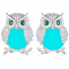 Strieborné náušnice sova žiariace v tme, striebro 925 (Strieborné náušnice sova žiariace v tme, striebro 925)