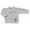 Baby Nellys pletený svetrík s gombíkmi Boy sivý