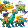 SADA KONŠTRUKČNÝCH KOCIEK DINOSAUROV NA KRÚTENIE 3 KS SKRUTKOVAČ WOOPIE