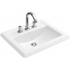 Villeroy & Boch Hommage Umývadlo, 63x53 cm, s prepadom, otvory na batériu, CeramicPlus, biela 7102A1R1