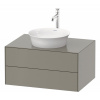 DURAVIT White Tulip závesná skrinka pod umývadlo na dosku, 2 zásuvky, 800 x 550 x 408 mm, kameňovo šedá matná, WT498509292