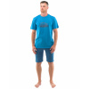 GINA Pánske krátke bavlnené pyžamo s potlačou | 79128P - mesiac petrolejová, L