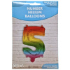 Balón fóliový číslo 5 dúha 95cm 5201184958599 Procos