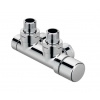 Zehnder Príslušenstvo Rohová armatúra Set P, 1/2, s regulačnou hlavicou vpravo, prívod vpravo, rozstup 50 mm, nehrdzavejúca oceľ 839090