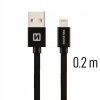 Swissten 71523101 USB - Lightning, 0,2m, černý