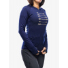 Mikina Sensor Merino Upper Fleece Hooded - deep blue arrows