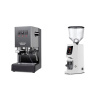 Gaggia New Classic E24 BC, grey + Eureka Atom W 65, white