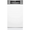 Vstavaná umývačka riadu s panelom Bosch SPI6EMS21E 45 cm, brúsená oceľ