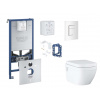 Grohe Rapid SLX Set predstenovej inštalácie, klozetu, dosky SoftClose, tlačidla Skate Cosmopolitan a súpravy na vhadzovanie tabliet, alpská biela SANI11BB3139-GR