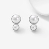 JAY Luxusní náušnice s bílými sladkovodními perlami JAY-0136-LYD-6873B Stříbrná Bílá