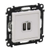 Legrand Slovensko, s.r.o. Valena Life - 753112 - Dvojzásuvka s USB nabíjačkou - Biela