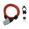 FORCE zámok RON špirálový s držiakom 185cm / 8mm, červený