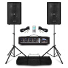 Vonyx PA set pre začínajúce kapely s 8-palcovými reproduktormi a mixážnym pultom so vstavaným zosilňovačom