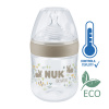 NUK NUK Fľaša dojčenská For Nature s kontrolou teploty, hnedá 150 ml