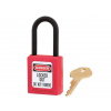Nevodivý bezpečnostný visiaci zámok - systém generálneho kľúča - červený