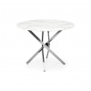 HALMAR Okrúhly jedálenský stôl RAYMOND 3, strieborná/biely mramor