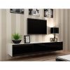 Cama Meble Tv stolík VIGO 180, biely mat/čierny lesk
