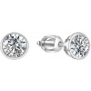 Beneto Stříbrné náušnice s třpytivým zirkonem AGUP1714S