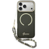 Guess - IML Glitter Script Strap MagSafe puzdro pre iPhone 17 Pro Max - čierne