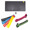 Čierna cvičebná rohož + HMS Resistance Gum (Klub Fitness Mat s tmavo šedou + Gu04 otvormi)