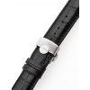 Watch strap Perigaum Leather Strap 22 x 175 mm Black Silver Folding Clasp