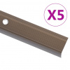 vidaXL Schodové lišty v tvare L 5 ks, hliník 100 cm, hnedé - Hnedá - 253365-269005