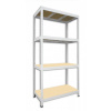 Kovový regál Biedrax 35 x 90 x 180 cm, biely - 4 police MDF, 275kg
