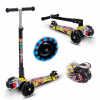 TROJKOLESOVÁ KOLOBEŽKA PRE DETI TOBBI-TOYS BALANČNÉ KOLESO LED ŠTÝL GRAFFITI