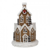 Clayre & Eef Hnedá svietiaca perníková chalúpka Gingerbread House - Ø 21*33 cm / 3*AAA - Clayre & Eef