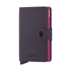 Kožená peňaženka SECRID Miniwallet Matte Dark Purple fuksia fialová s ružovým puzdrom
