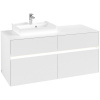 VILLEROY & BOCH Collaro závesná skrinka pod umývadlo na dosku (umývadlo vľavo), 4 zásuvky, s LED osvetlením, 1200 x 500 x 548 mm, White Matt, C071B0MS