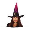 Klobúk čarodejnice - dospelý - čierno-ružový - Halloween - GUIRCA