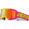 Okuliare ALPINESTARS Vision 5 Wordmark ružovo fluo žlté zrkadlové sklíčko červené