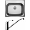 Set Sinks N13 (dřez Comfort 600 V 0,6 mm, matný + baterie Pronto Chrom - lesklý)