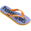 Havaianas Hav. Top Logomania 2 Ruby Red/Ruby Flip Flops Womens Yellow 1/2