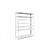 Policový regál Trestles RH 2200x1400x500, nosnosť 1750 kg, 7 políc Farba: pozink, Typ police: biela HDF 5 mm
