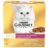 Gourmet Gold Double Pleasure hovädzie s kuraťom králik s pečeňou morské ryby so špenatom kačica s morkou 8 x 85 g