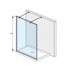 Jika Pure - Sklenená stena pevná 120 cm na sprchovú vaničku 120 cmx80 cm a 120 cmx90 cm, s úpravou Jika Perla Glass, 120cm x200cm x200 cm H2674200026681