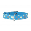 COLLAR Obojok kožený s hviezdami Glamour, 19-25cm/9mm, modrá