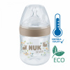 NUK For Nature fľaša s kontrolou teploty 150 ml Hnedá