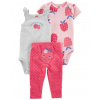 CARTER'S Set 3dielny legíny, body kr. rukáv, body na ramienka Pink Raspberry dievča 24m 1N042510_24M