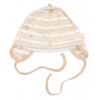 Čiapočka na zaväzovanie, bavlna, Baby Stars, pastel beige 74-80 (9-12m)
